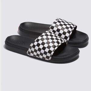 Vans Black and White Checkered Slippers